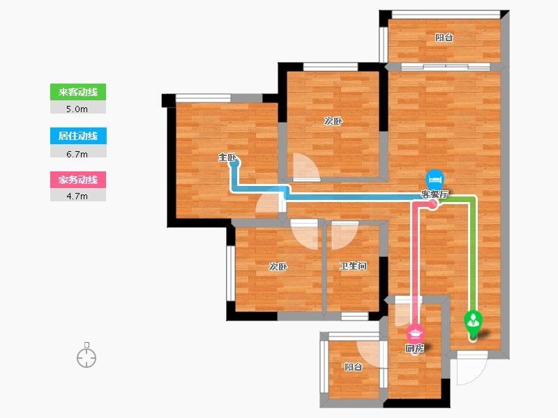 四川省-南充市-中南春江阅-67.42-户型库-动静线