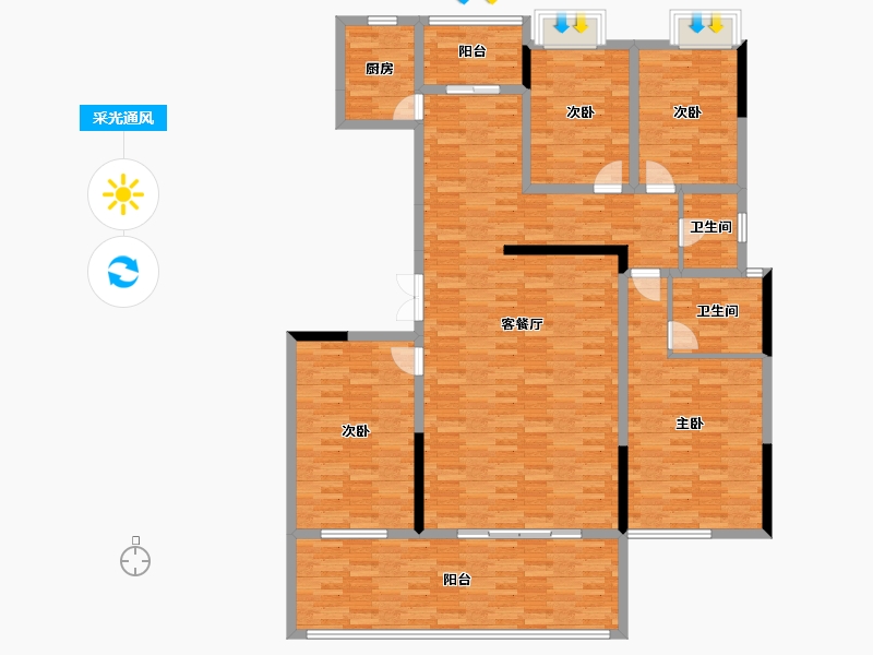 陕西省-汉中市-山河原著-164.27-户型库-采光通风