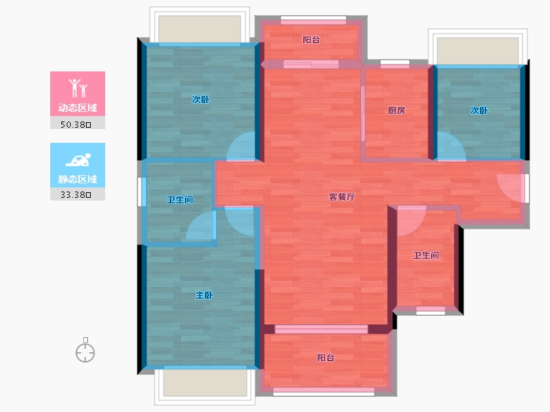 广东省-肇庆市-新城金樾公馆-74.25-户型库-动静分区