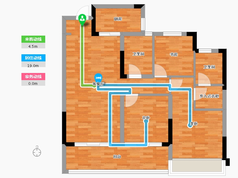 浙江省-杭州市-万科西之望府-79.70-户型库-动静线