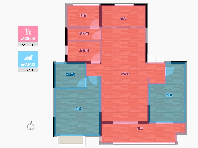 江苏省-苏州市-东望-118.00-户型库-动静分区