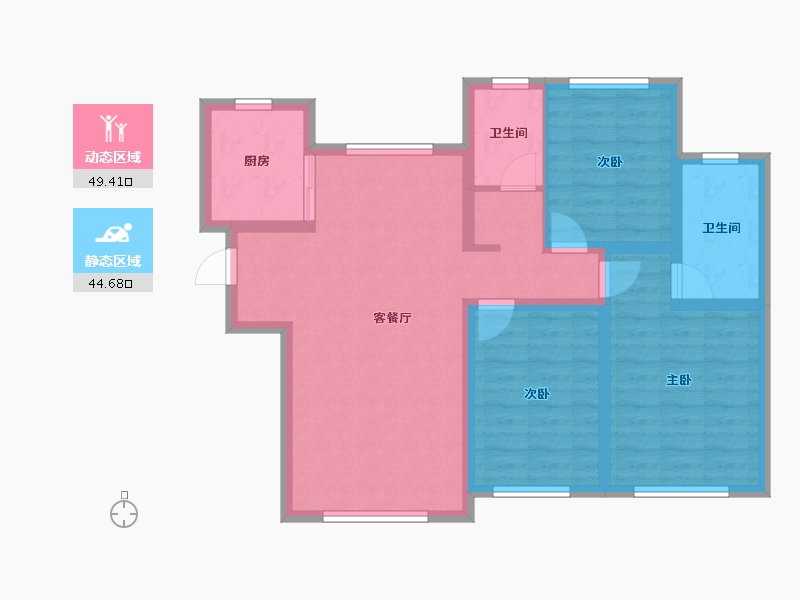 青海省-海东市-香格里拉-83.53-户型库-动静分区