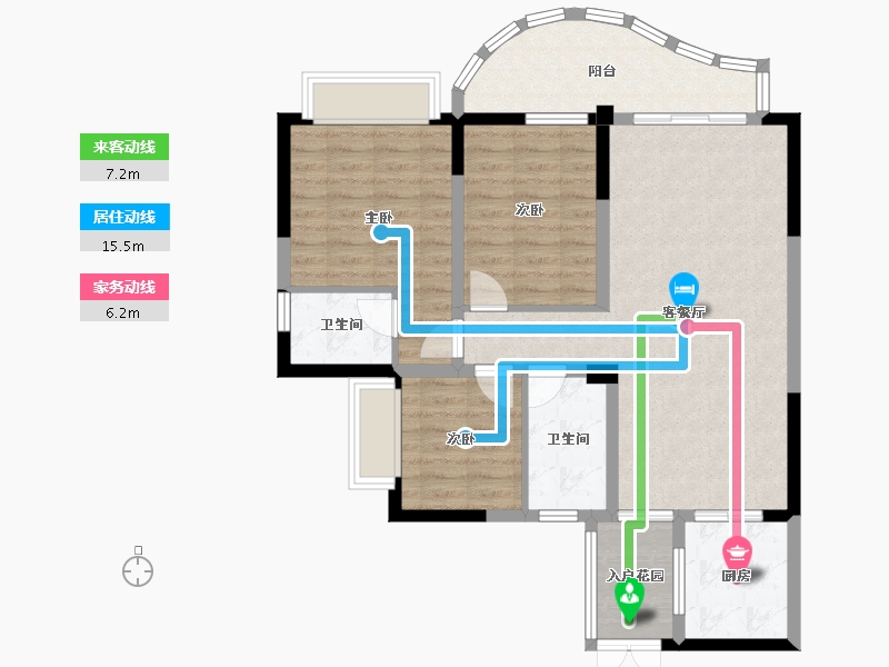 四川省-成都市-诚卓高端-90.15-户型库-动静线