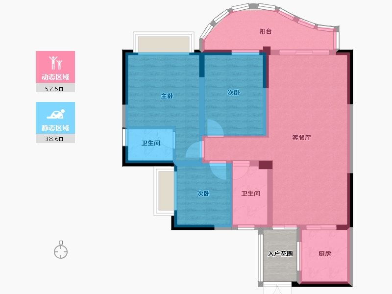 四川省-成都市-诚卓高端-90.15-户型库-动静分区