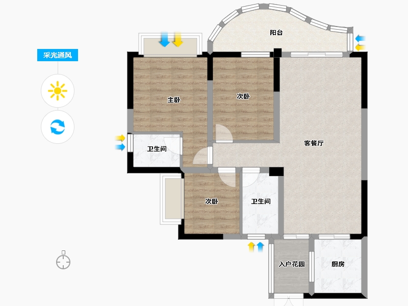 四川省-成都市-诚卓高端-90.15-户型库-采光通风