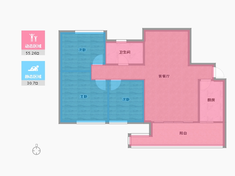 广东省-江门市-五邑碧桂园-78.01-户型库-动静分区