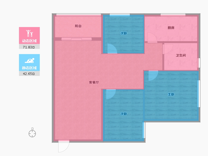 广东省-梅州市-梅园新村-105.00-户型库-动静分区