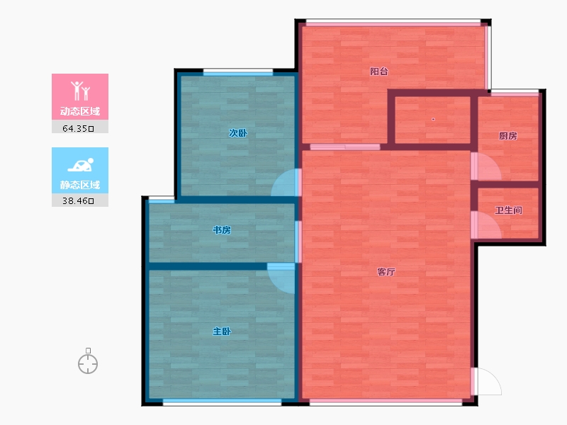 河北省-廊坊市-鸿坤·罗纳河谷-112.89-户型库-动静分区