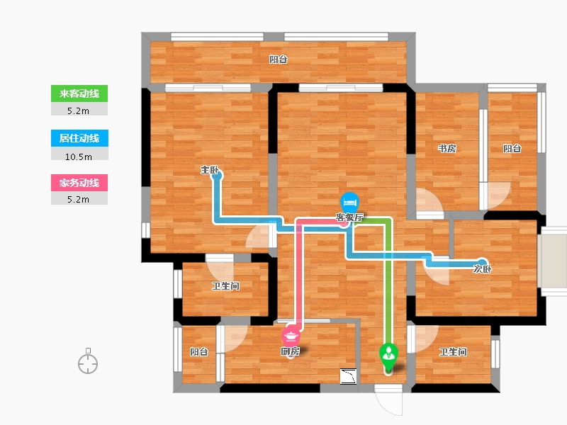 四川省-绵阳市-万达观澜-88.30-户型库-动静线