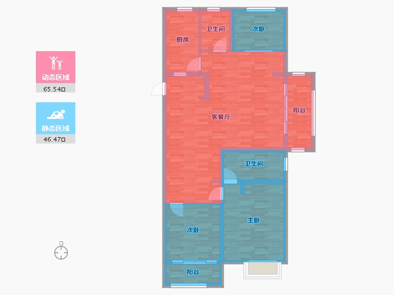 江苏省-盐城市-通银天御-100.50-户型库-动静分区