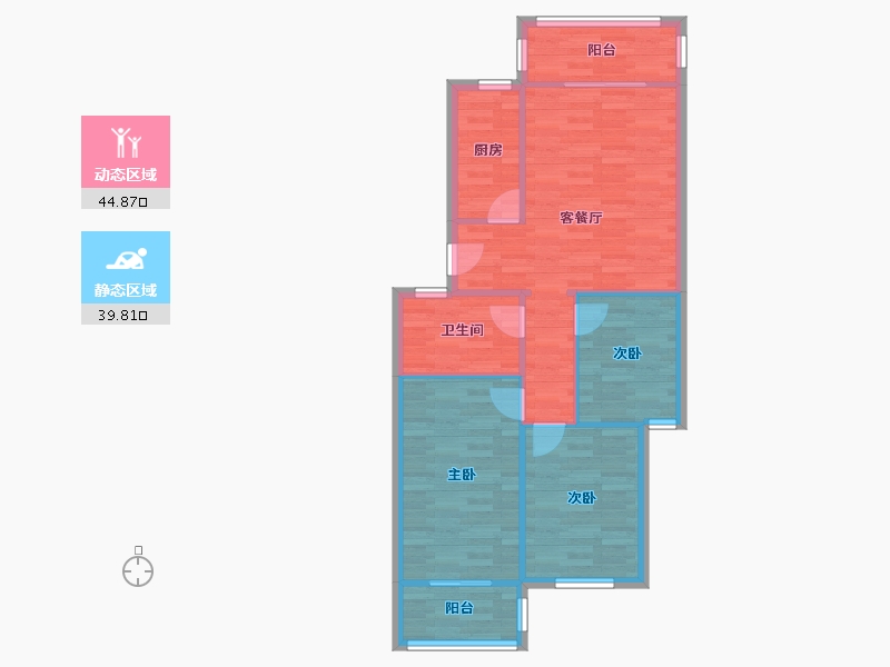 河南省-郑州市-冠军花园-76.78-户型库-动静分区