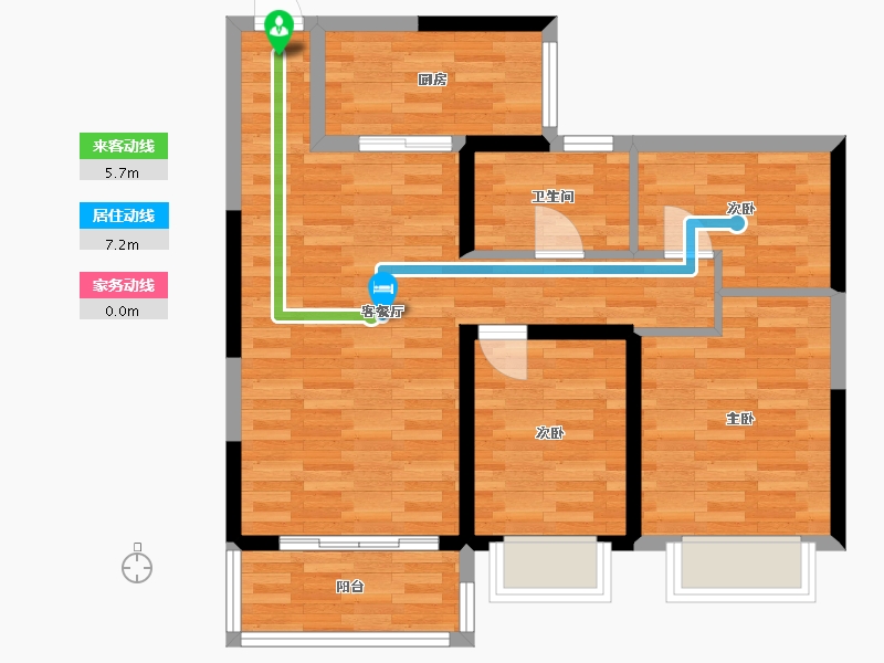 江苏省-无锡市-恒大观澜府-70.02-户型库-动静线