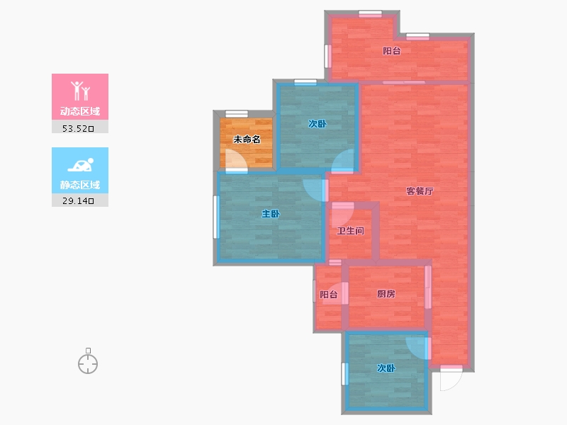 四川省-广元市-利州公馆-76.04-户型库-动静分区