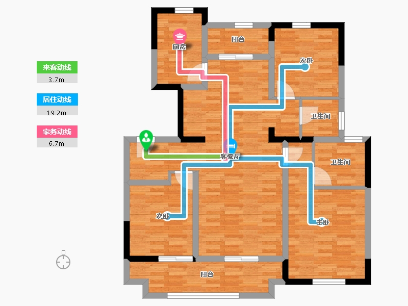 江苏省-徐州市-东部美的城-95.27-户型库-动静线