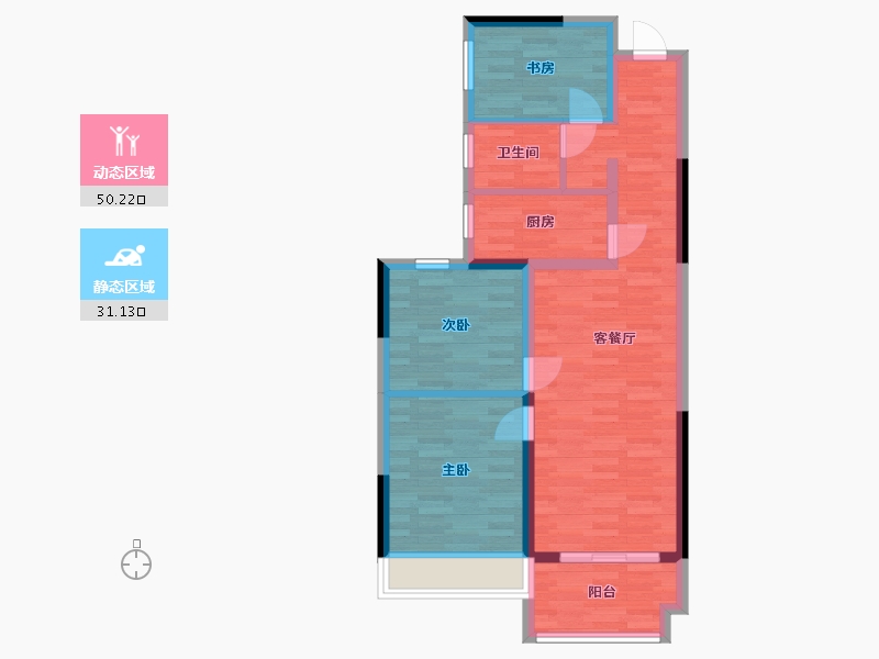 河南省-郑州市-保利心语-72.37-户型库-动静分区