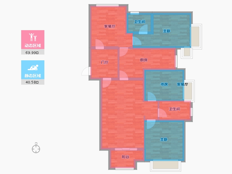 山东省-济南市-重汽翡翠雅郡-98.23-户型库-动静分区