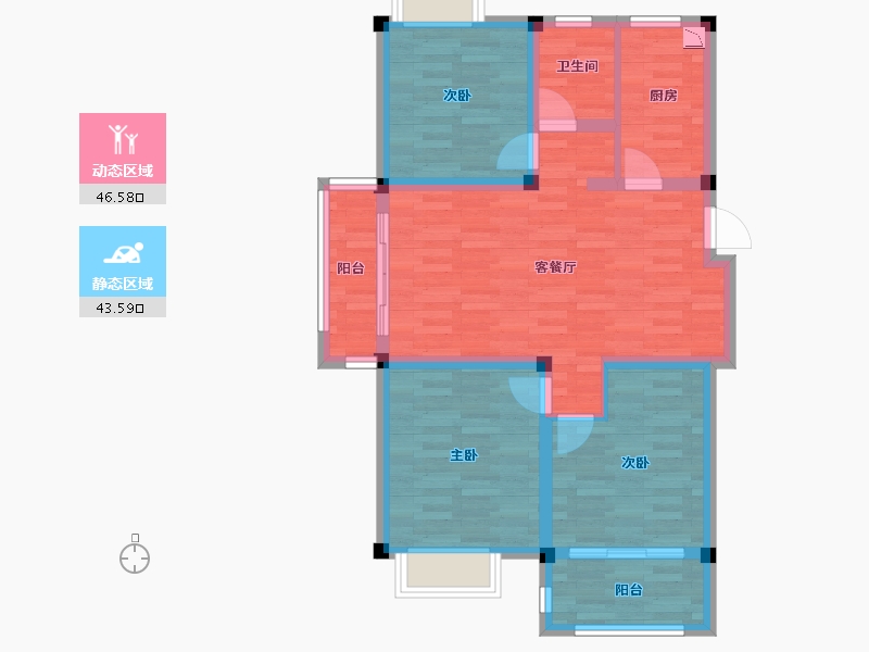 江苏省-无锡市-海洲御园-80.01-户型库-动静分区