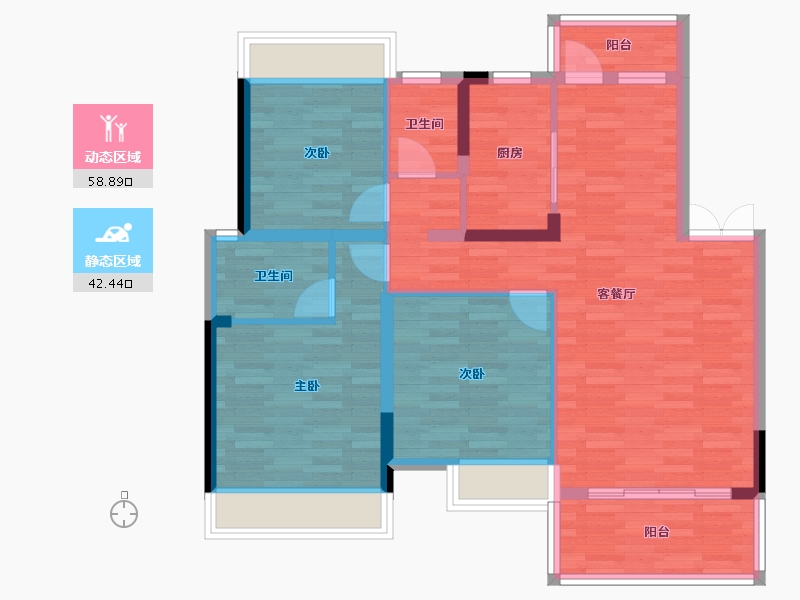 四川省-广安市-澜悦府-90.79-户型库-动静分区