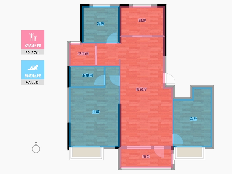 山东省-济南市-公园上城-86.60-户型库-动静分区