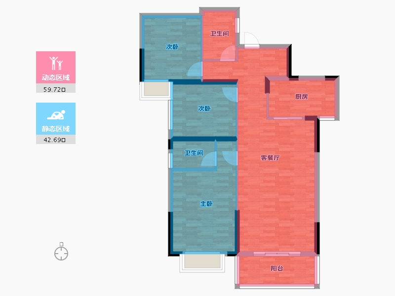 湖北省-孝感市-华耀・府东明珠-92.03-户型库-动静分区