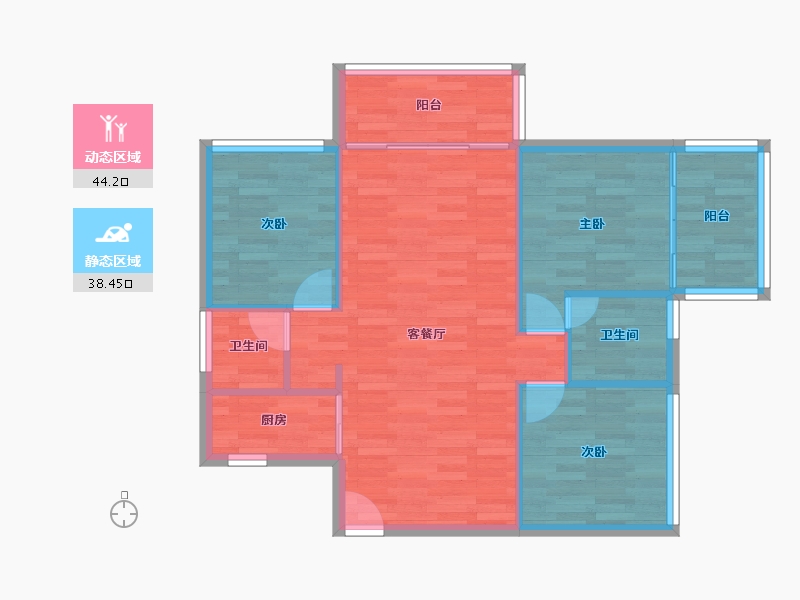 广东省-深圳市-向南瑞峰-75.38-户型库-动静分区