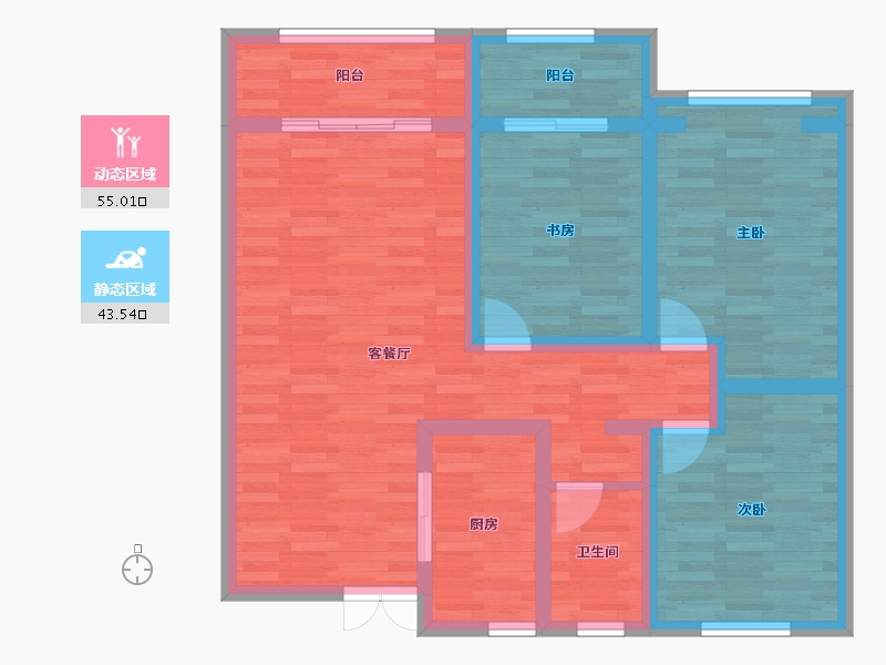 甘肃省-白银市-华府世家-86.97-户型库-动静分区