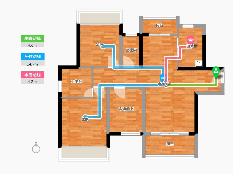 广东省-江门市-骏景湾·领峰9栋01户型-74.53-户型库-动静线