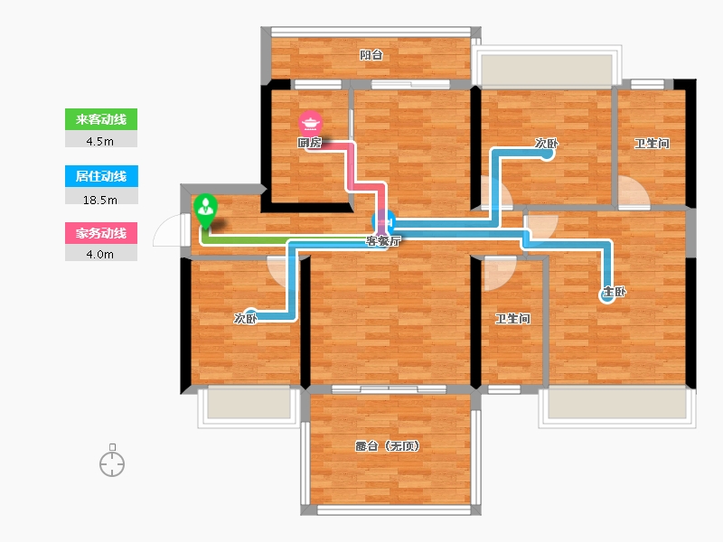 四川省-泸州市-碧桂园生态城-95.95-户型库-动静线