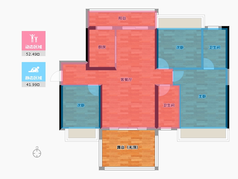 四川省-泸州市-碧桂园生态城-95.95-户型库-动静分区