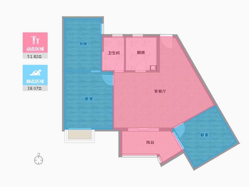 海南省-三亚市-海口华润中心-81.52-户型库-动静分区