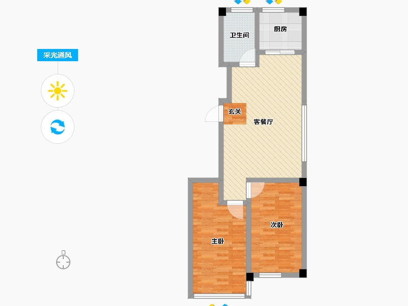 北京-北京市-朝阳-63.30-户型库-采光通风