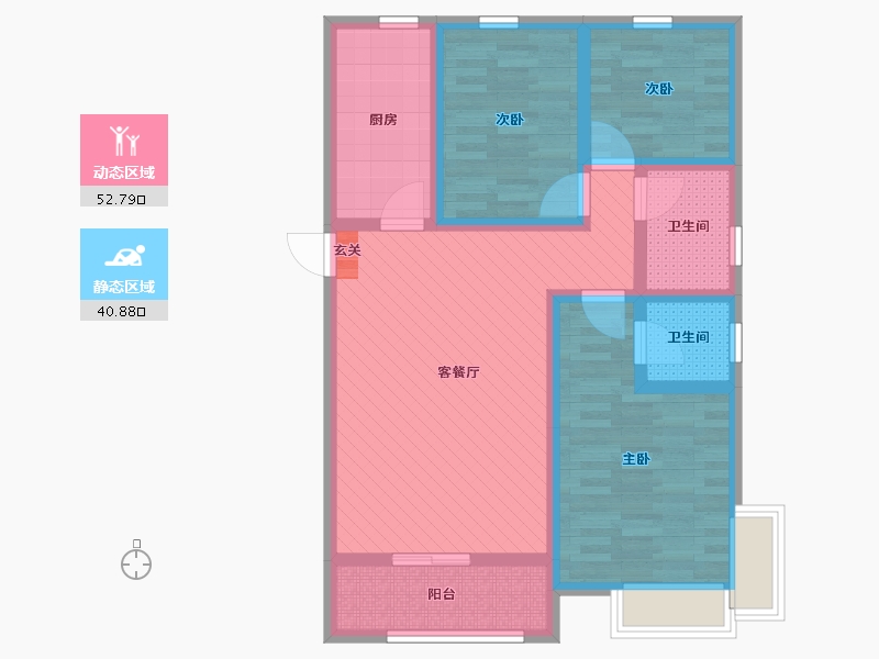 河北省-石家庄市-朝阳华府-80.65-户型库-动静分区