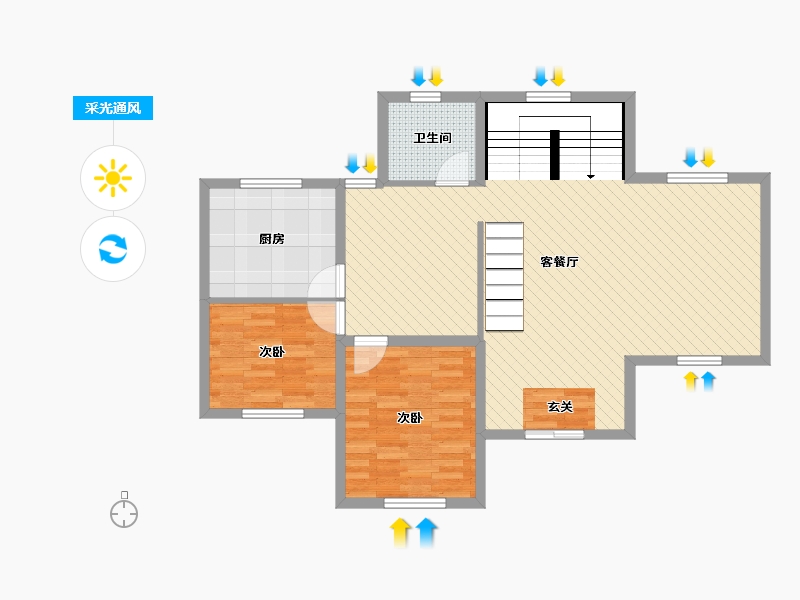 浙江省-嘉兴市-海盐碧桂园-96.49-户型库-采光通风