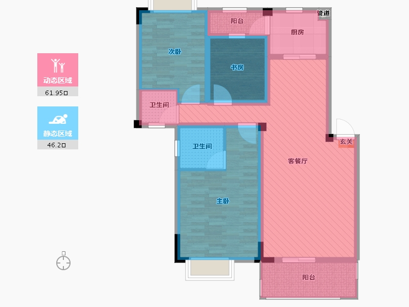 江西省-九江市-金龍花园-94.72-户型库-动静分区