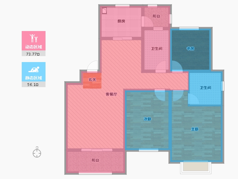 河南省-新乡市-恒杰世博庄园-114.24-户型库-动静分区