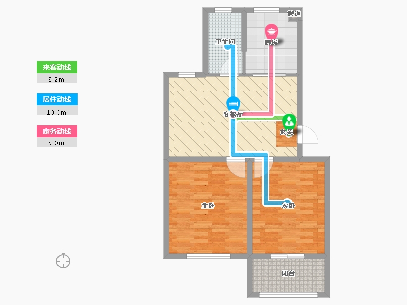 浙江省-嘉兴市-凌波苑-67.22-户型库-动静线