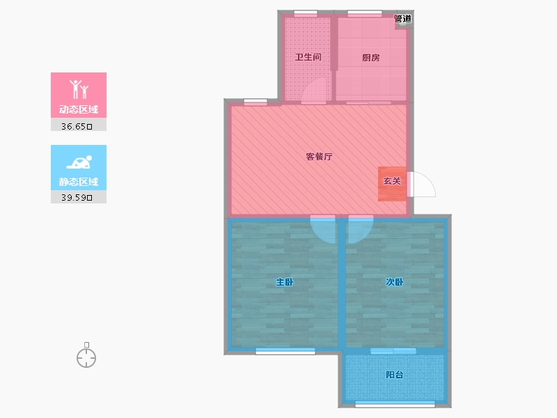 浙江省-嘉兴市-凌波苑-67.22-户型库-动静分区