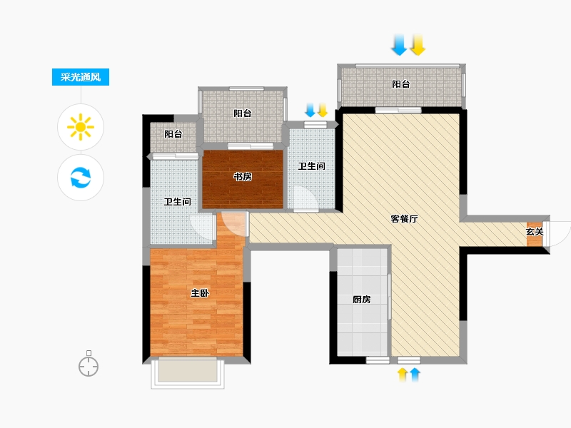 广西壮族自治区-柳州市-南俪首座-78.16-户型库-采光通风