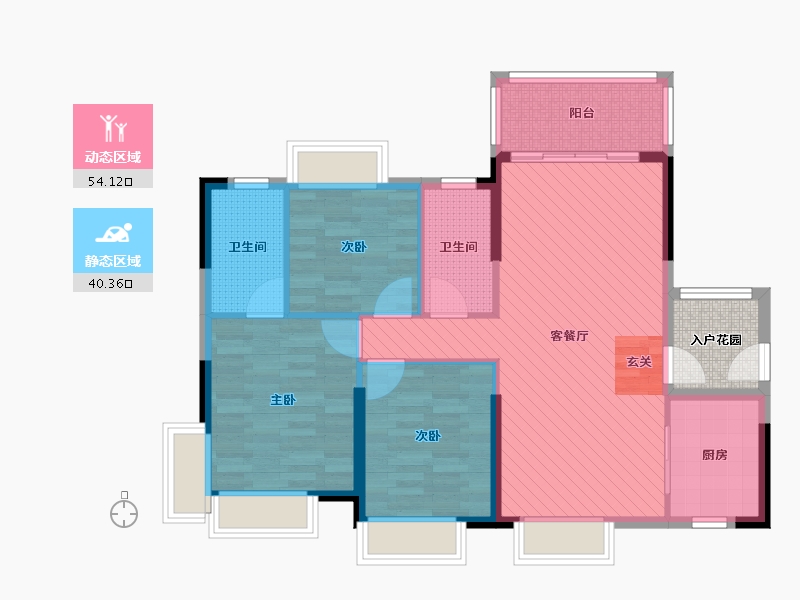 广东省-清远市-中恒公园大地-88.05-户型库-动静分区