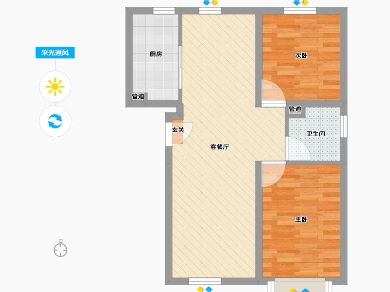 北京-北京市-北辛安回迁房-56.25-户型库-采光通风