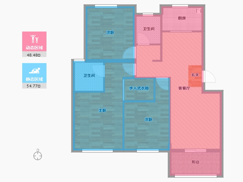 浙江省-嘉兴市-智慧人家-91.47-户型库-动静分区