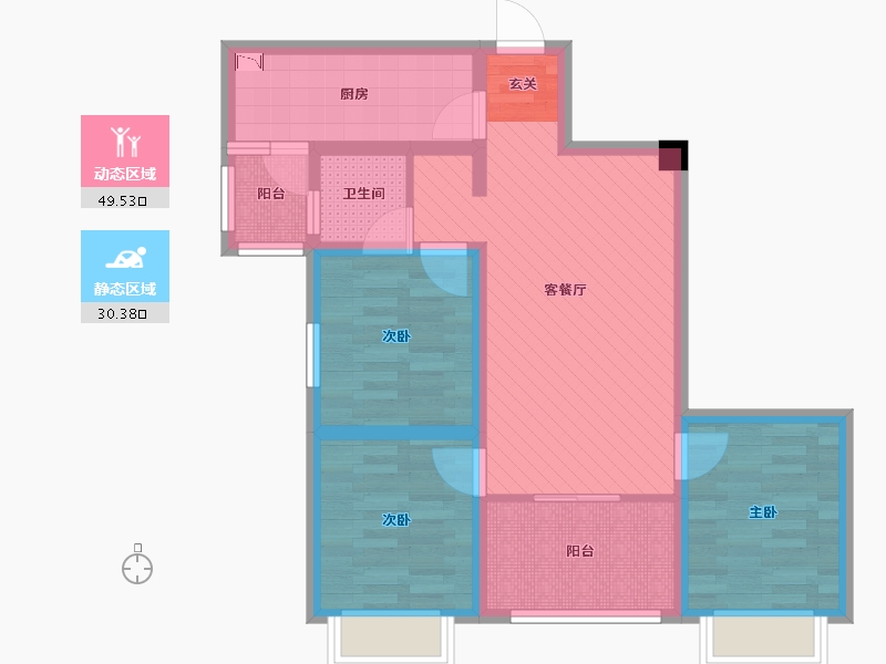 江苏省-苏州市-未来城-68.55-户型库-动静分区