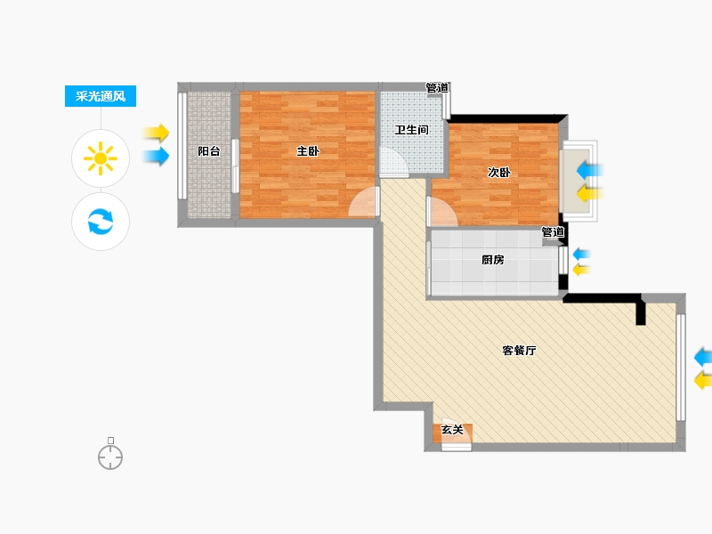 福建省-龙岩市-小洋新城-一期-74.58-户型库-采光通风