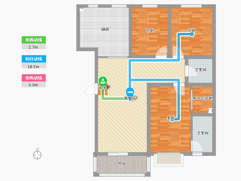 天津-天津市-兴旺公寓-99.03-户型库-动静线