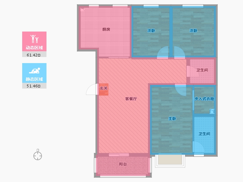 天津-天津市-兴旺公寓-99.03-户型库-动静分区