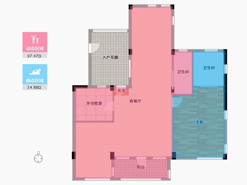 浙江省-杭州市-新湖・香格里拉-136.04-户型库-动静分区