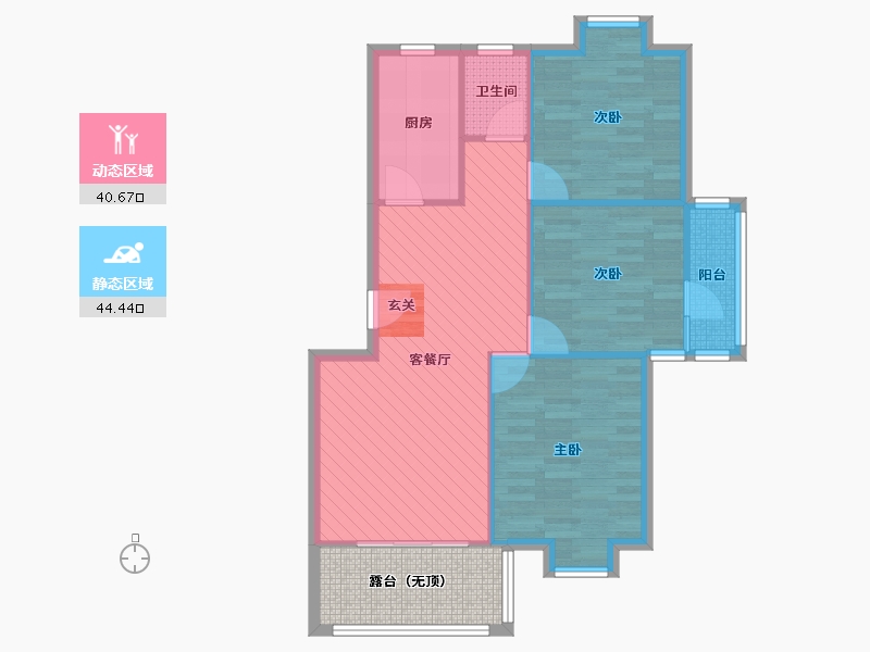 江苏省-南京市-仙林诚品城-84.09-户型库-动静分区