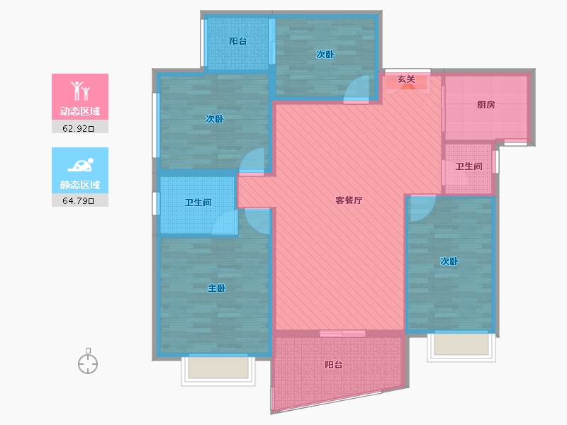 湖南省-郴州市-鑫沙苑-114.14-户型库-动静分区