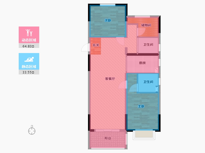 浙江省-嘉兴市-海盐碧桂园-87.09-户型库-动静分区