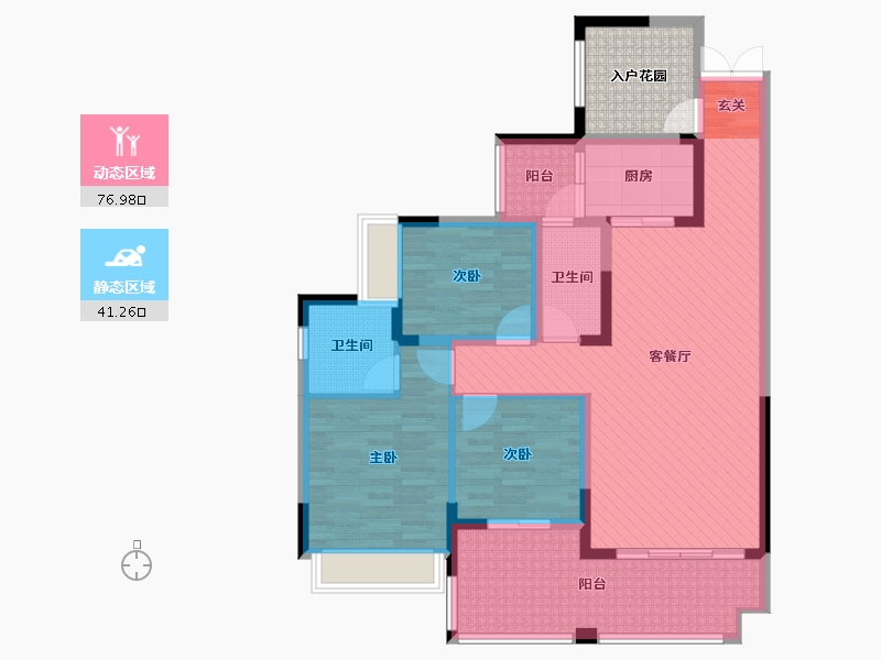 湖南省-衡阳市-金碧世家-110.54-户型库-动静分区